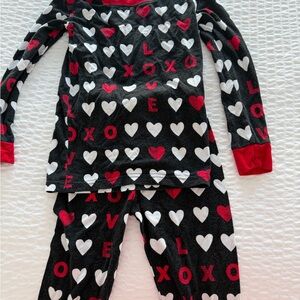 Little Sleepies Black and Red Heart Pajamas
